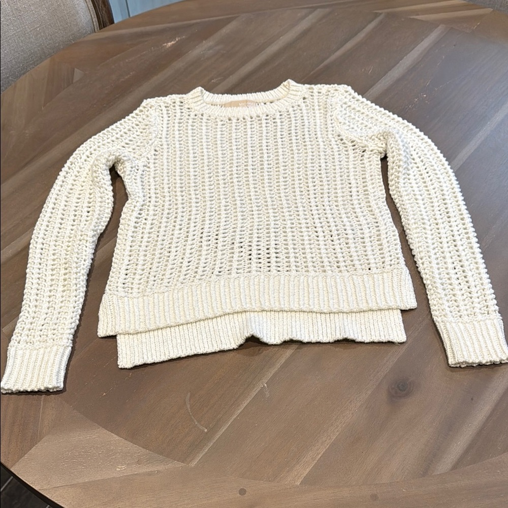 Michael Kors Ivory Crochet Long Sleeve Sweater - XS